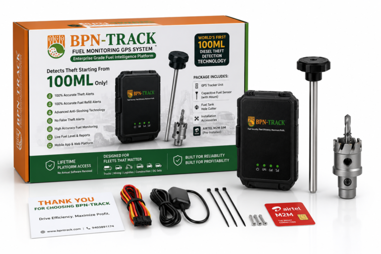 Lifetime Validity (Internet Pack+Sim+Software) | BPN-TRACK Wireless Fuel Level Monitoring System with GPS Tracking | 100ml Diesel Theft Detection