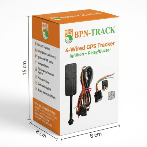 BPN-TRACK 4G Universal 4-Wired GPS Tracker with Ignition Relay and Buzzer for Cars Trucks and Commercial Vehicles